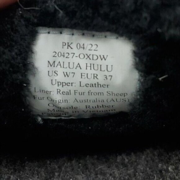 Olukai Malua Hulu Boots Women's Black Size 7 Shearling Lined Nubuck Leather - Picture 15 of 15